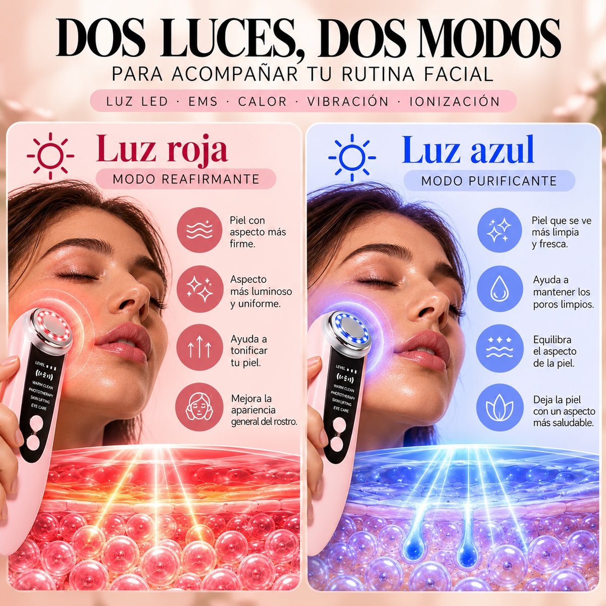 LUMILIFT: luz roja y luz azul
